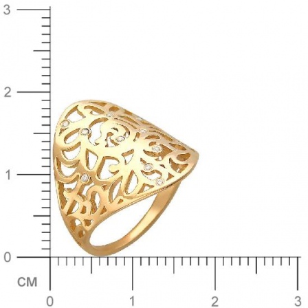 Кольцо с фианитами из красного золота (арт. 366787)
