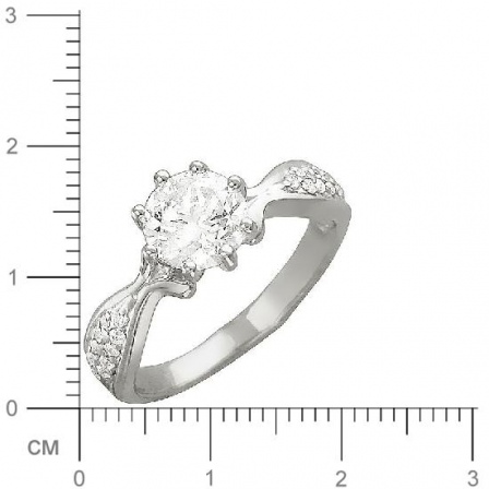 Кольцо с фианитами из белого золота (арт. 366826)