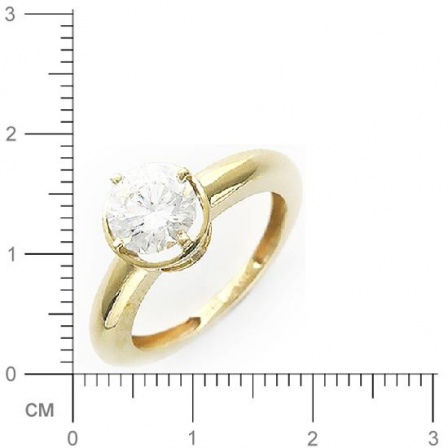 Кольцо с фианитом из желтого золота (арт. 366864)