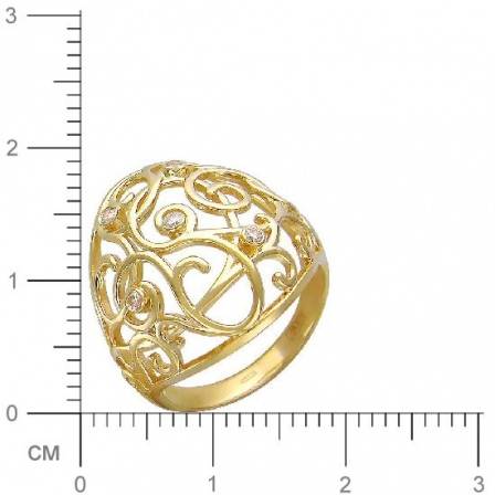 Кольцо с фианитами из желтого золота (арт. 366890)