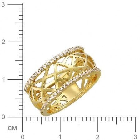 Кольцо с фианитами из желтого золота (арт. 366895)