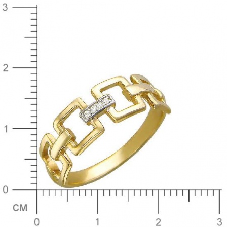 Кольцо с фианитами из желтого золота (арт. 366901)