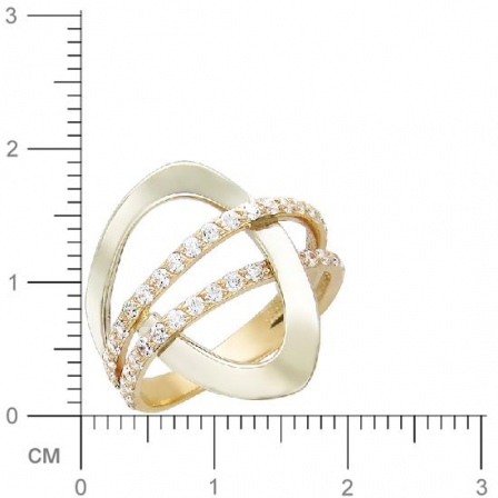 Кольцо с фианитами из комбинированного золота (арт. 366927)
