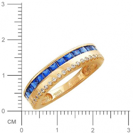 Кольцо со шпинелью, фианитами из красного золота (арт. 366959)