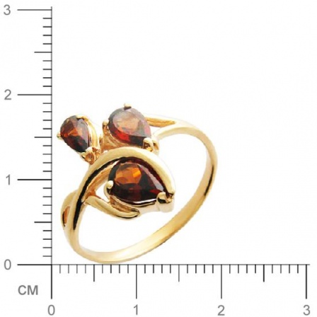 Кольцо с гранатом из красного золота (арт. 367131)