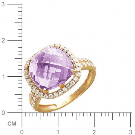 Кольцо с аметистом, фианитами из красного золота (арт. 367159)