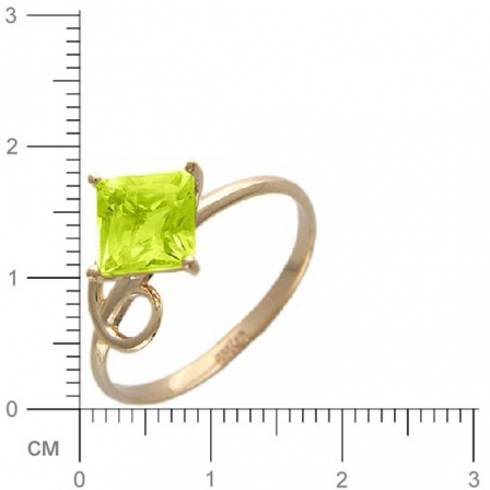 Кольцо с хризолитом из красного золота (арт. 367170)