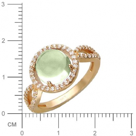 Кольцо с празиолитом, фианитами из красного золота (арт. 367211)