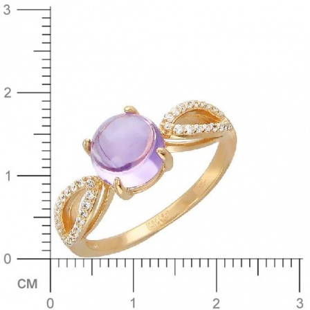 Кольцо с аметистом, фианитами из красного золота (арт. 367226)
