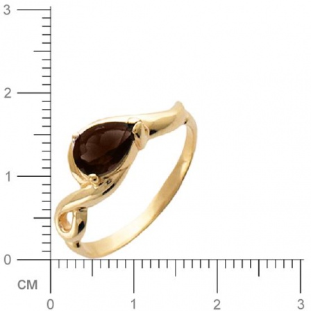 Кольцо с раухтопазом из желтого золота (арт. 367331)