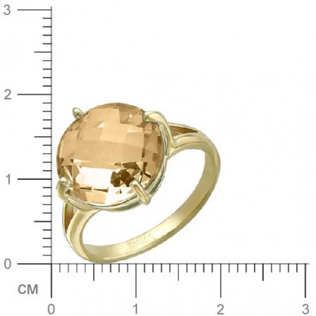 Кольцо с кварцем из желтого золота (арт. 367378)