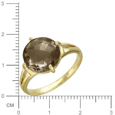 Кольцо с раухтопазом из желтого золота (арт. 367386)