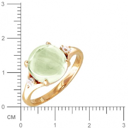 Кольцо с празиолитом, фианитами из желтого золота (арт. 367393)