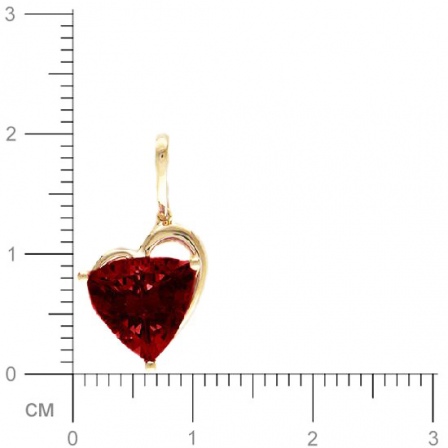 Подвеска Сердце с гранатом из красного золота (арт. 368201)
