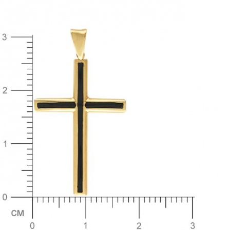 Крестик с ониксами из желтого золота (арт. 368632)