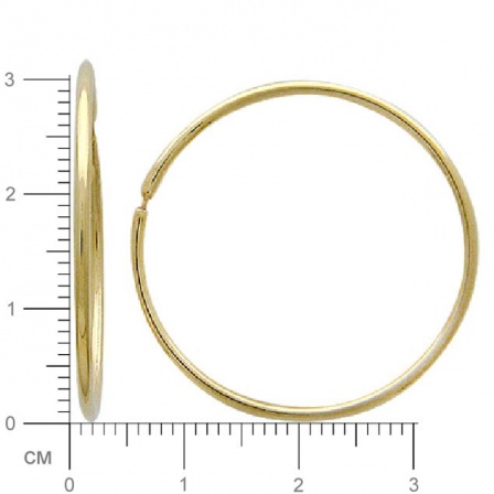 Серьги из желтого золота. Диаметр 30 мм. (арт. 368712)