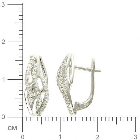 Серьги с фианитами из белого золота (арт. 368836)