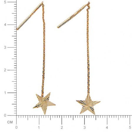 Серьги Звезды из красного золота (арт. 369520)