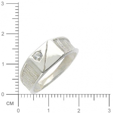 Кольцо с фианитом из серебра (арт. 370340)