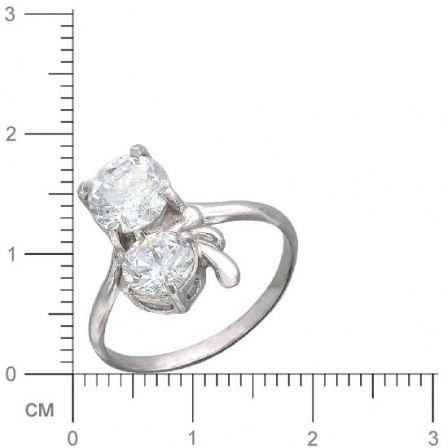 Кольцо с фианитами из серебра (арт. 370367)