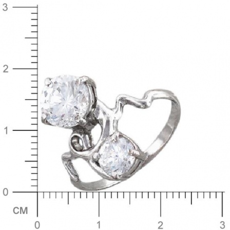 Кольцо с фианитами из серебра (арт. 370368)