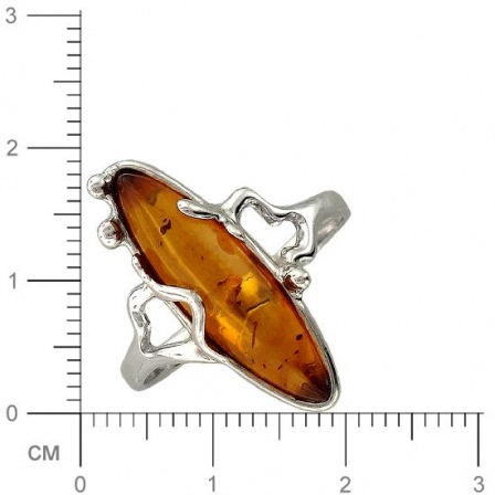 Кольцо с янтарем из серебра (арт. 370410)