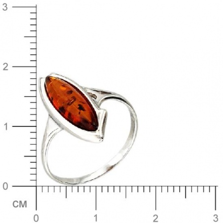 Кольцо с янтарем из серебра (арт. 370428)