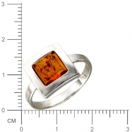 Кольцо с янтарем из серебра (арт. 370432)