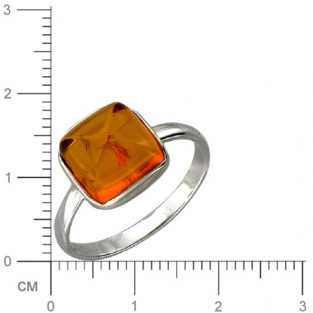 Кольцо с янтарем из серебра (арт. 370433)
