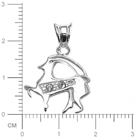 Подвеска "Козерог" со стеклом из серебра (арт. 371354)