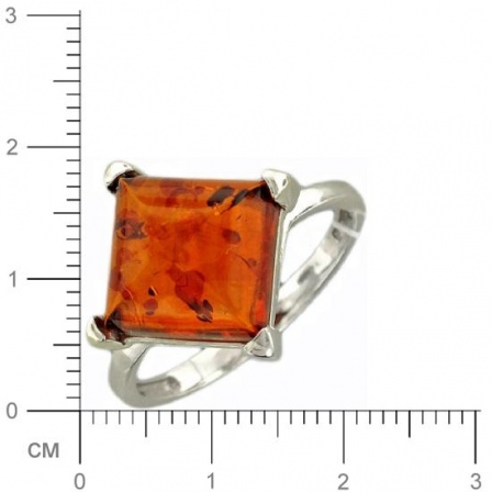 Кольцо с янтарем из серебра (арт. 374431)