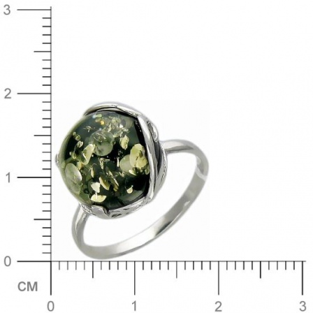 Кольцо с янтарем из серебра (арт. 374459)