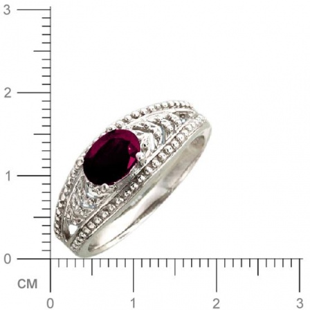 Кольцо с корундом из серебра (арт. 381853)