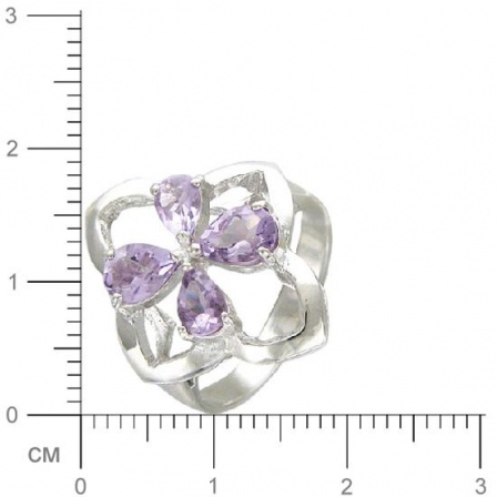 Кольцо Цветок с аметистом из серебра (арт. 381885)