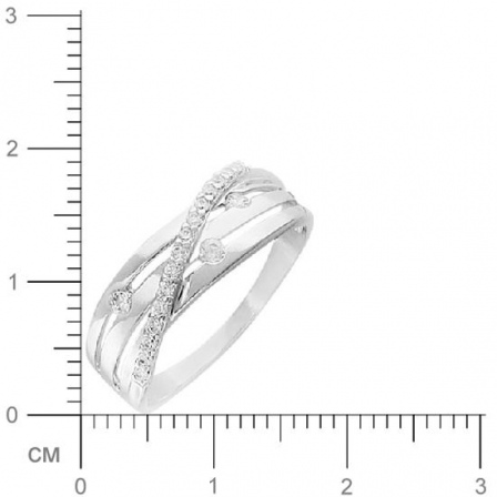 Кольцо с фианитами из серебра (арт. 382396)