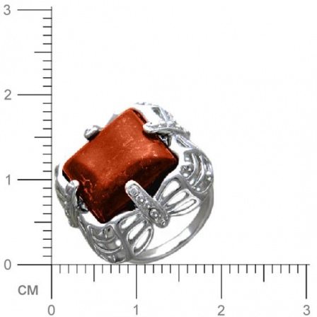 Кольцо Стрекоза с яшмой из серебра (арт. 382850)