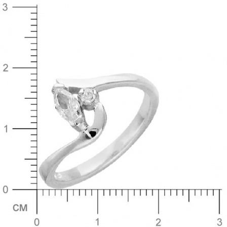 Кольцо с фианитом из серебра (арт. 382984)