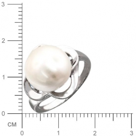 Кольцо с жемчугом из серебра (арт. 383130)