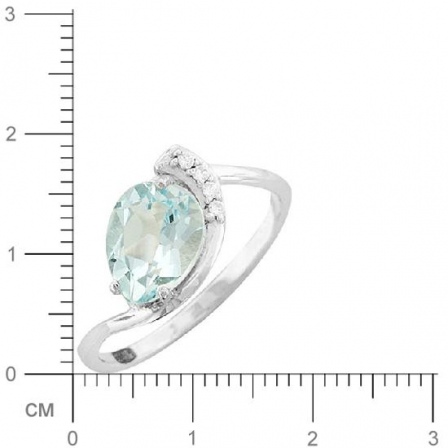 Кольцо с топазом, фианитами из серебра (арт. 383286)