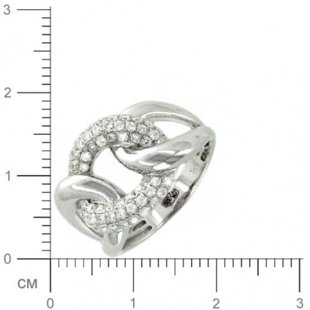 Кольцо с фианитами из серебра (арт. 383817)