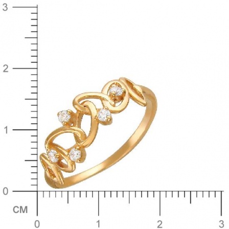 Кольцо с фианитами из красного золота (арт. 391938)
