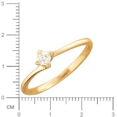 Кольцо с бриллиантом из красного золота (арт. 392229)