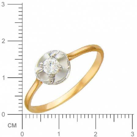 Кольцо с бриллиантом из красного золота (арт. 392230)