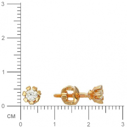 Серьги с бриллиантами из красного золота (арт. 392246)