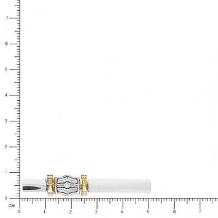Зажим для галстука с бриллиантами из комбинированного золота 750 пробы (арт. 420862)
