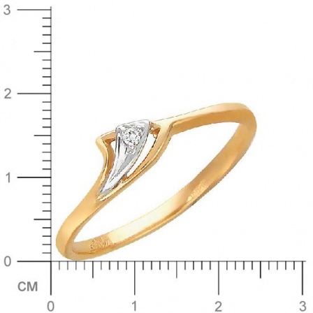 Кольцо с бриллиантом из красного золота (арт. 420884)