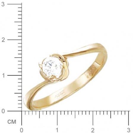 Кольцо с бриллиантом из красного золота (арт. 420918)