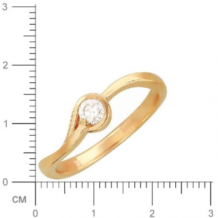 Кольцо с бриллиантом из красного золота (арт. 420944)