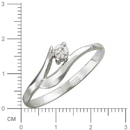 Кольцо с бриллиантом из белого золота (арт. 420952)