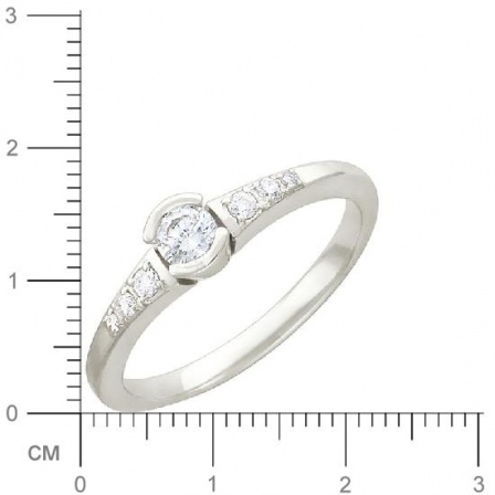 Кольцо с бриллиантом из белого золота (арт. 420966)